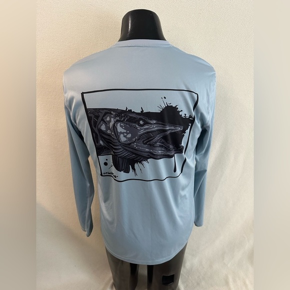 Simms Shirt Men’s Medium Long Sleeve Fishing Performance Stockton Fish Dri-Fit - Picture 3 of 9